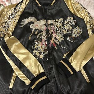 Zara embossed phoenix Bomber Jacket